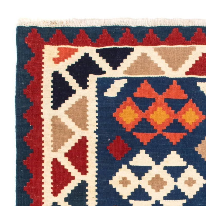 Kelim Fars Teppich 100x103cm - dunkelblau