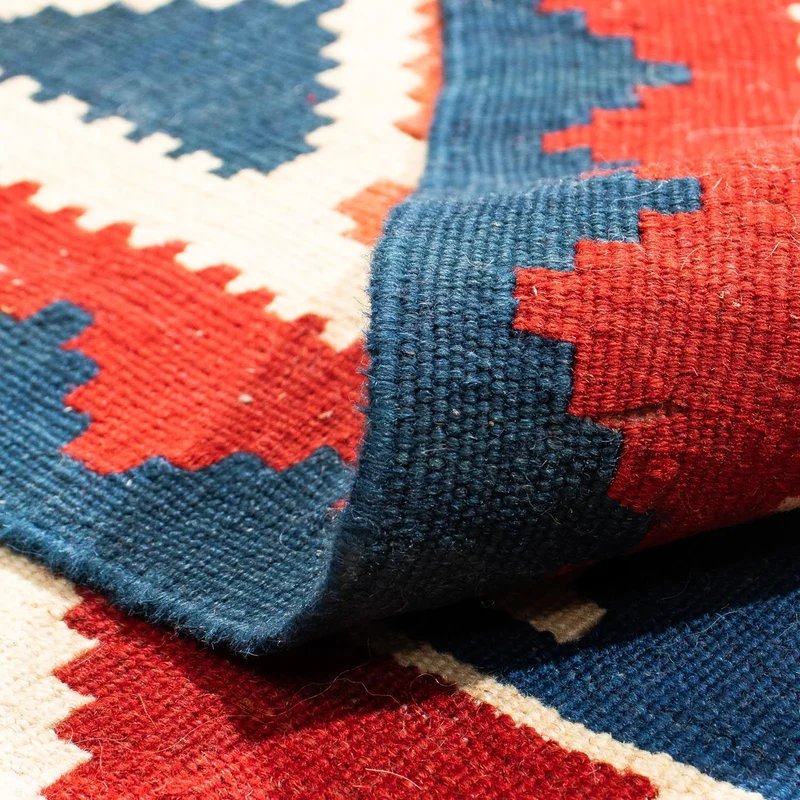 Kelim Fars Teppich 100x103cm - dunkelblau