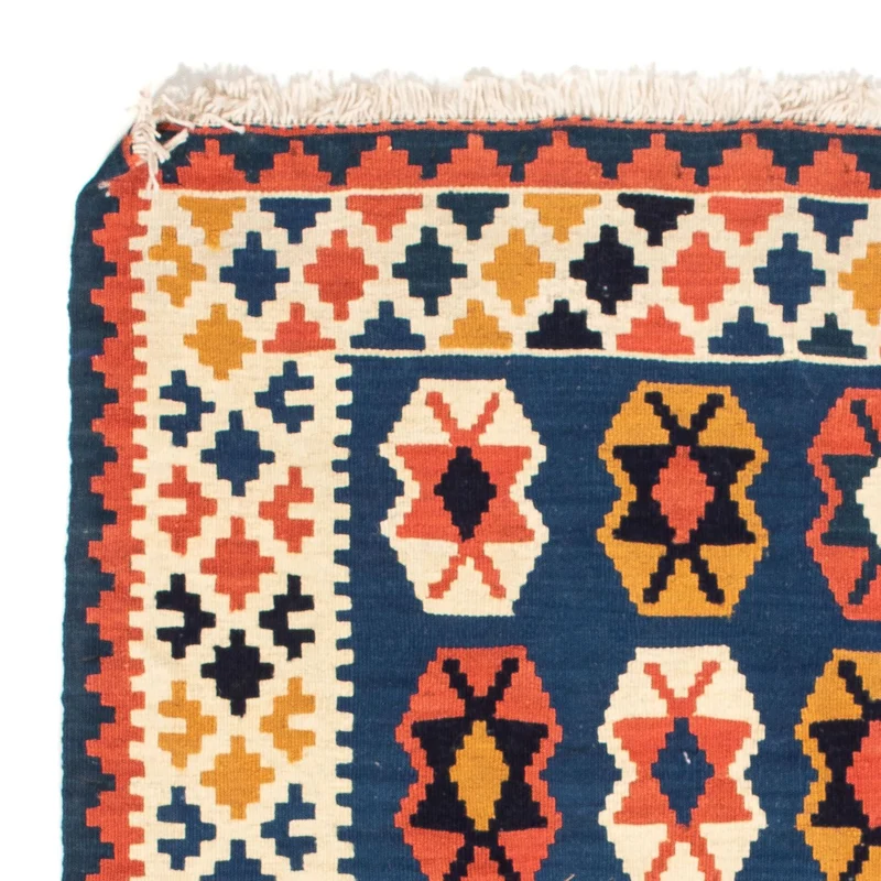 Kelim Fars Teppich 100x103cm - dunkelblau