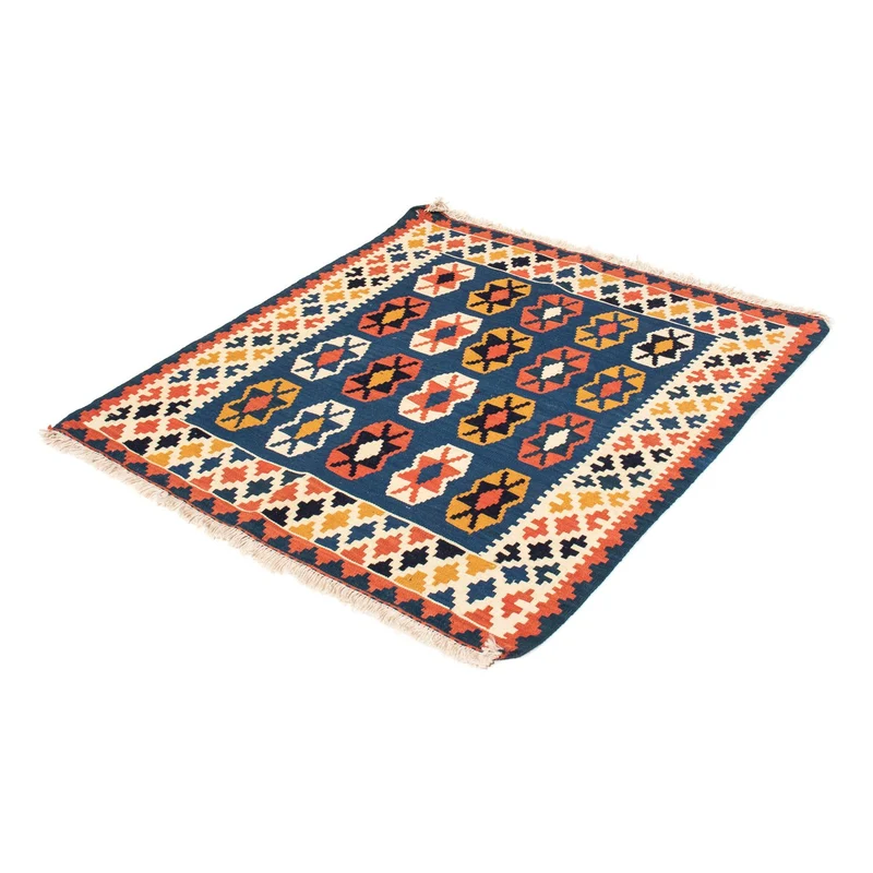 Kelim Fars Teppich 100x103cm - dunkelblau