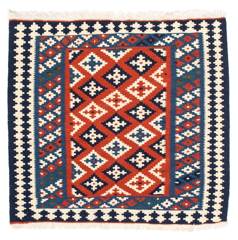 Kelim Fars Teppich 100x103cm - dunkelblau
