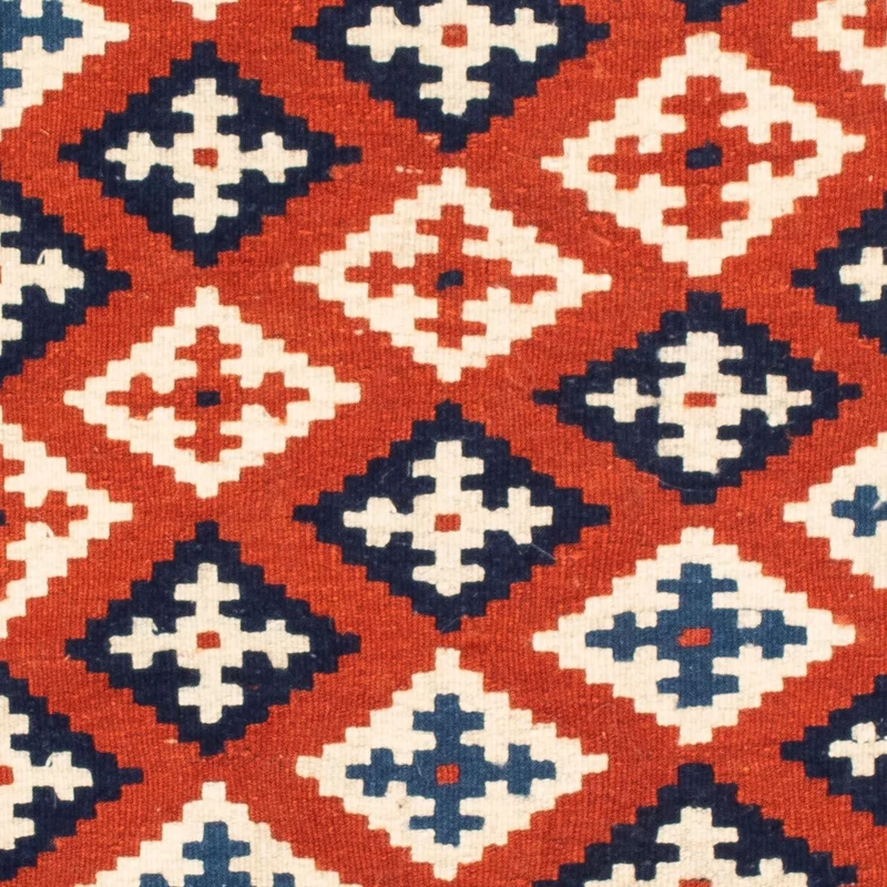 Kelim Fars Teppich 100x103cm - dunkelblau
