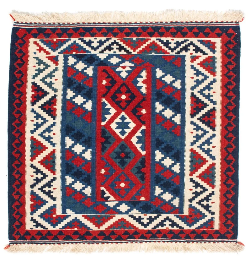 Kelim Fars Teppich 100x103cm - dunkelblau
