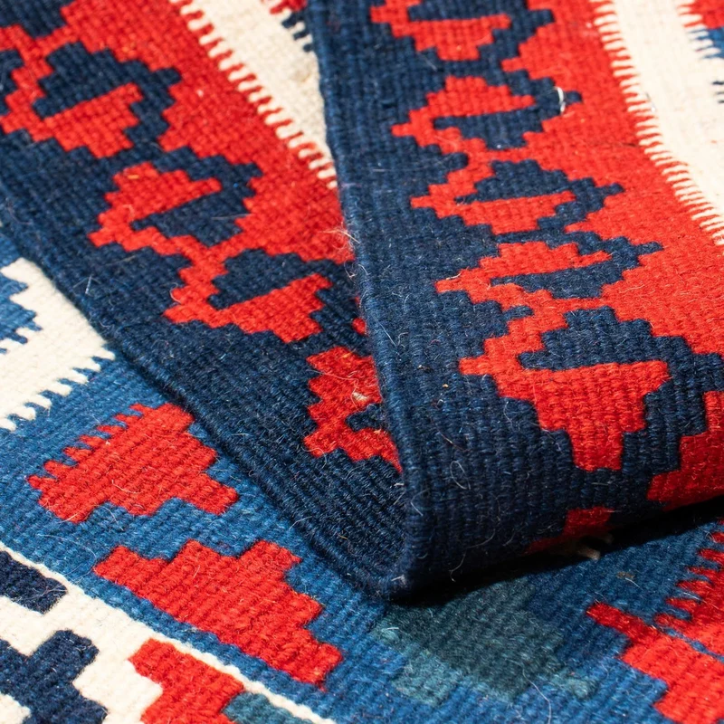 Kelim Fars Teppich 100x103cm - dunkelblau