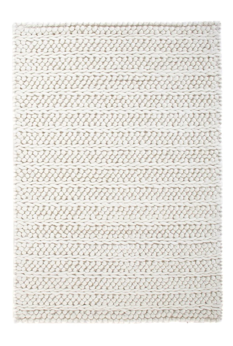 Wollteppich - 63 x 95 cm - hellgrau