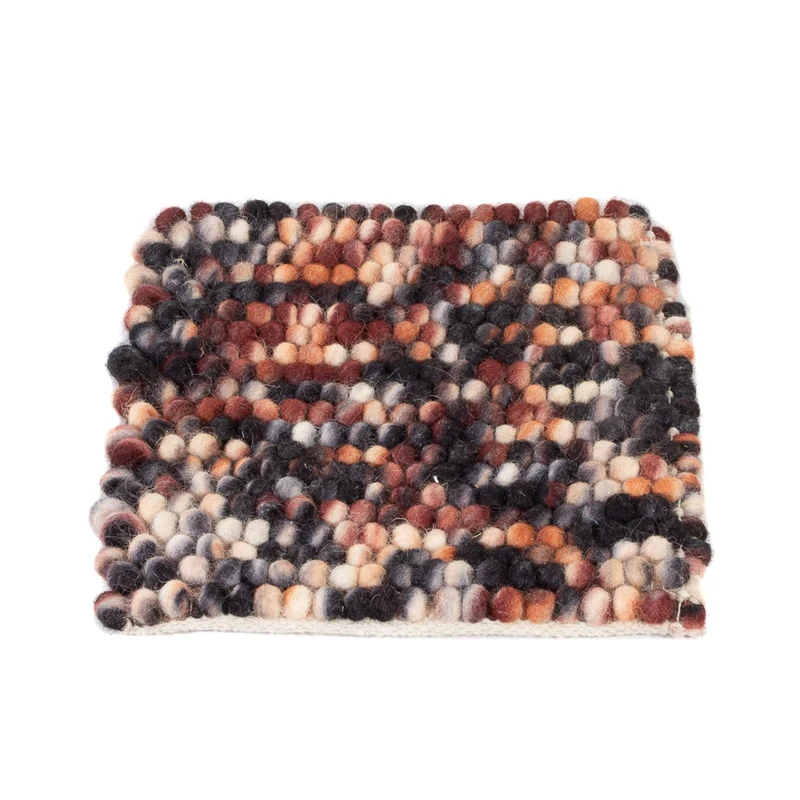 Wollteppich 32x32cm - mehrfarbig
