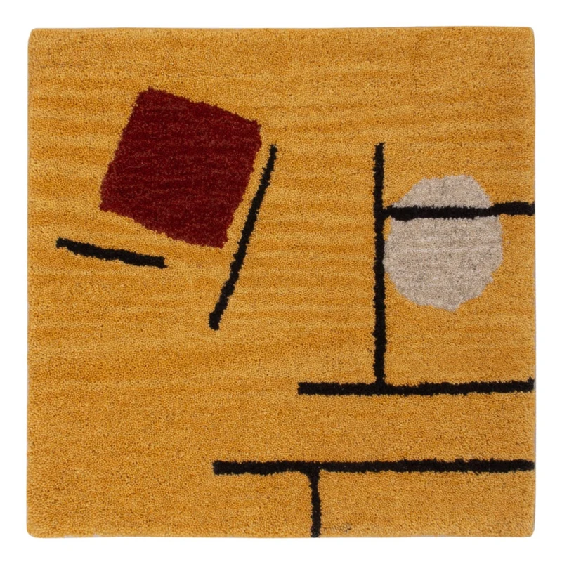 Wollteppich 47x47cm - gold