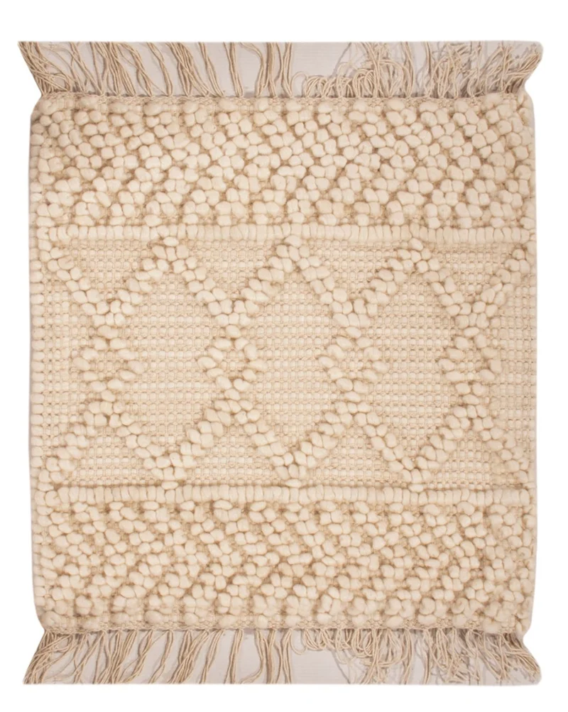 Wollteppich 46x48cm - creme