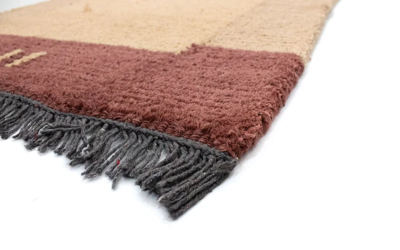 Nepal Teppich 70x140cm - Wollteppich - hellbraun
