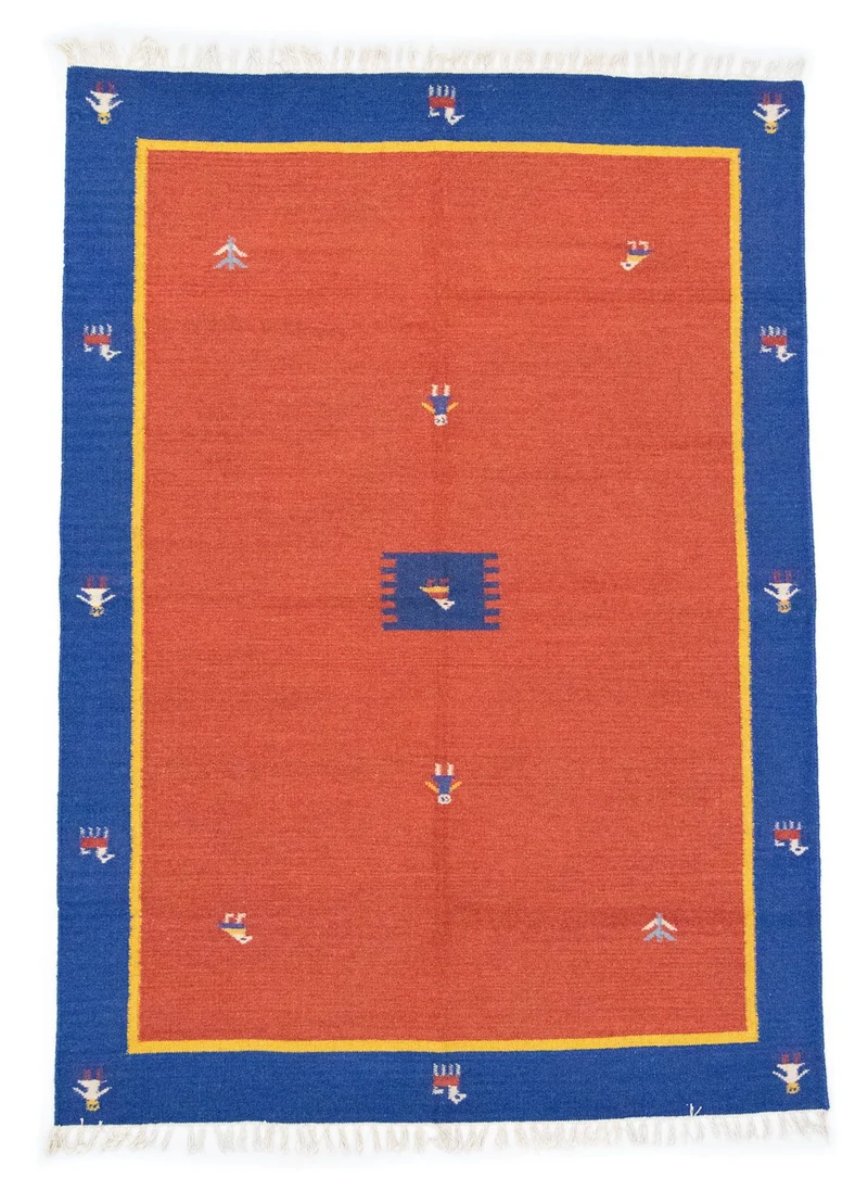 Kelim Modern Teppich 140x200cm - orange