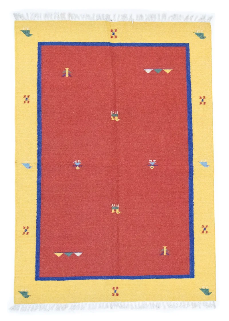 Kelim Modern Teppich 140x200cm - rot