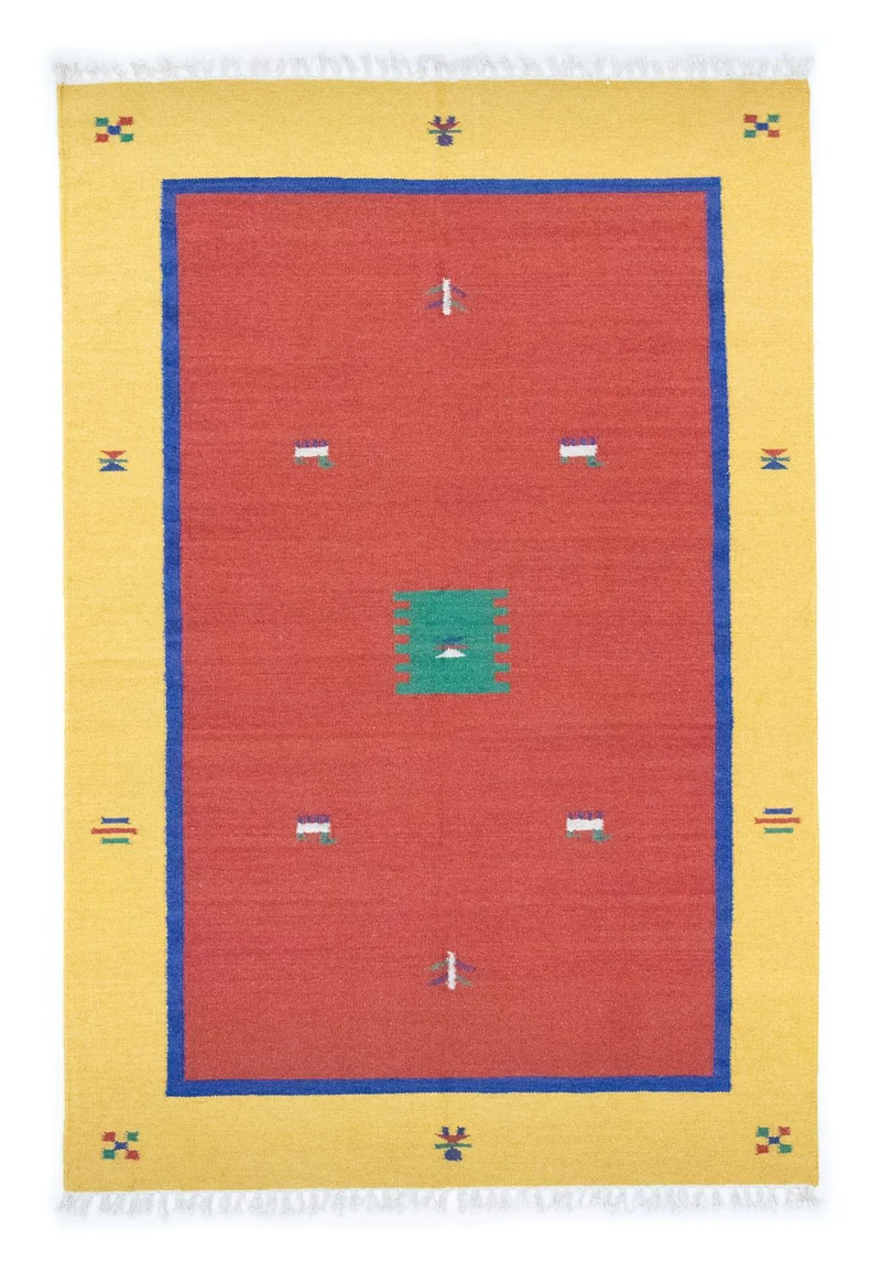 Kelim Modern Teppich 140x200cm - orange