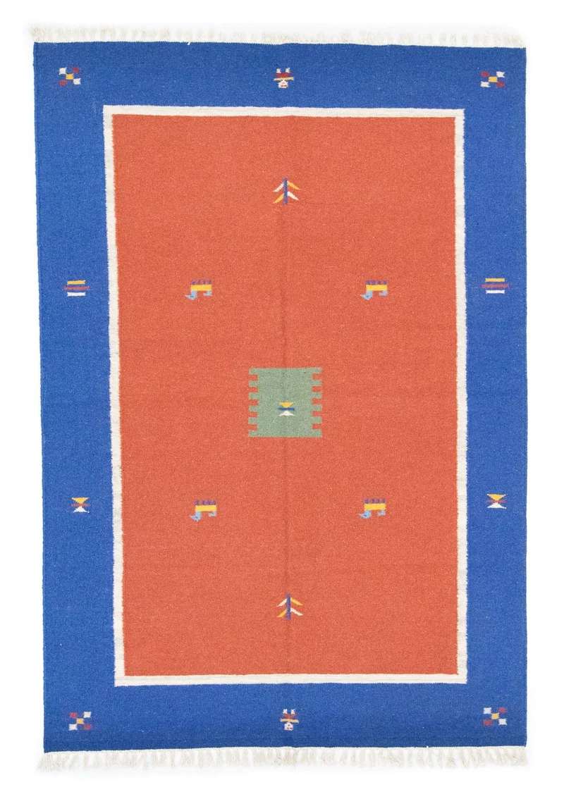 Kelim Modern Teppich 140x200cm - orange