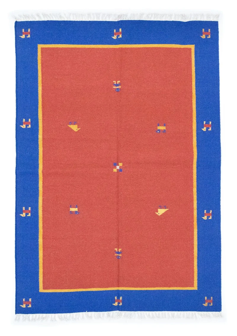 Kelim Modern Teppich 140x200cm - rot
