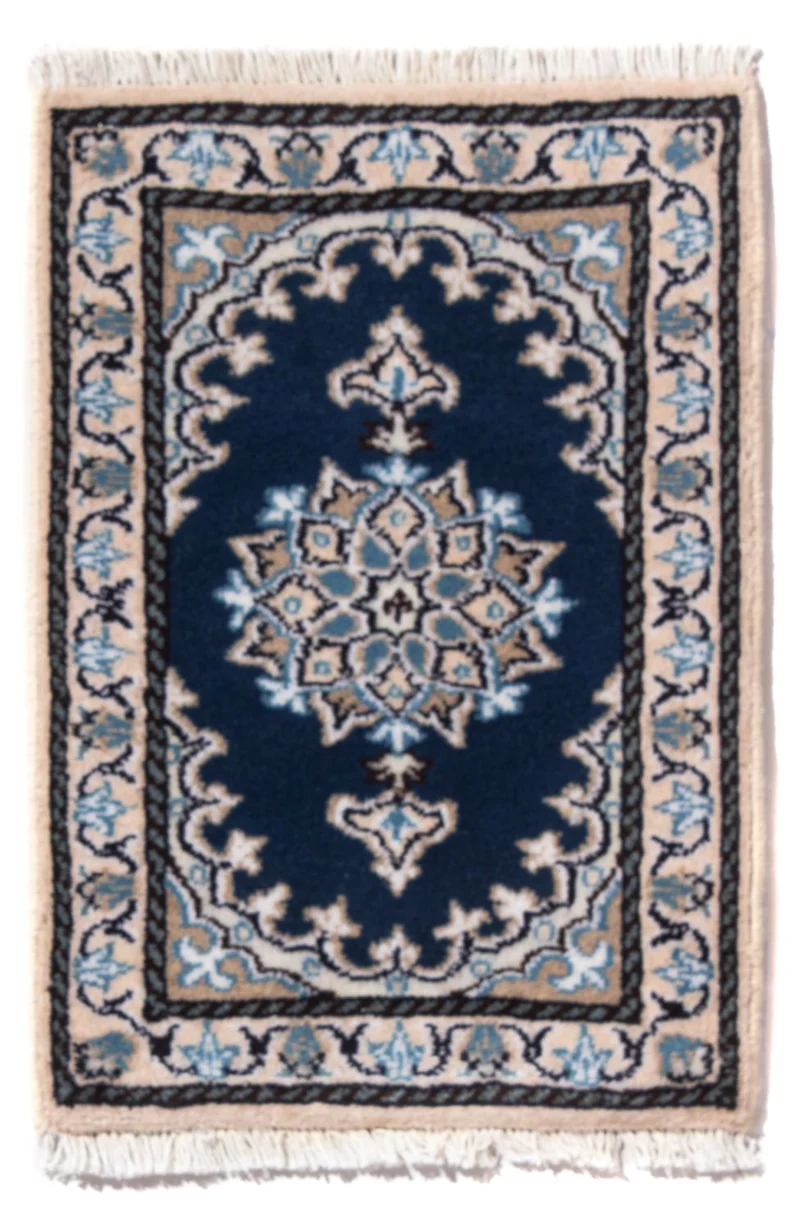 Nain - 12La Teppich 40x60cm - Perserteppich - dunkelblau