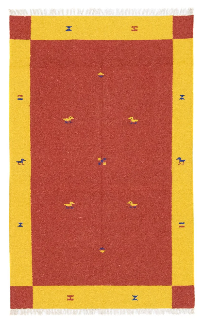 Kelim Modern Teppich 120x180cm - rot