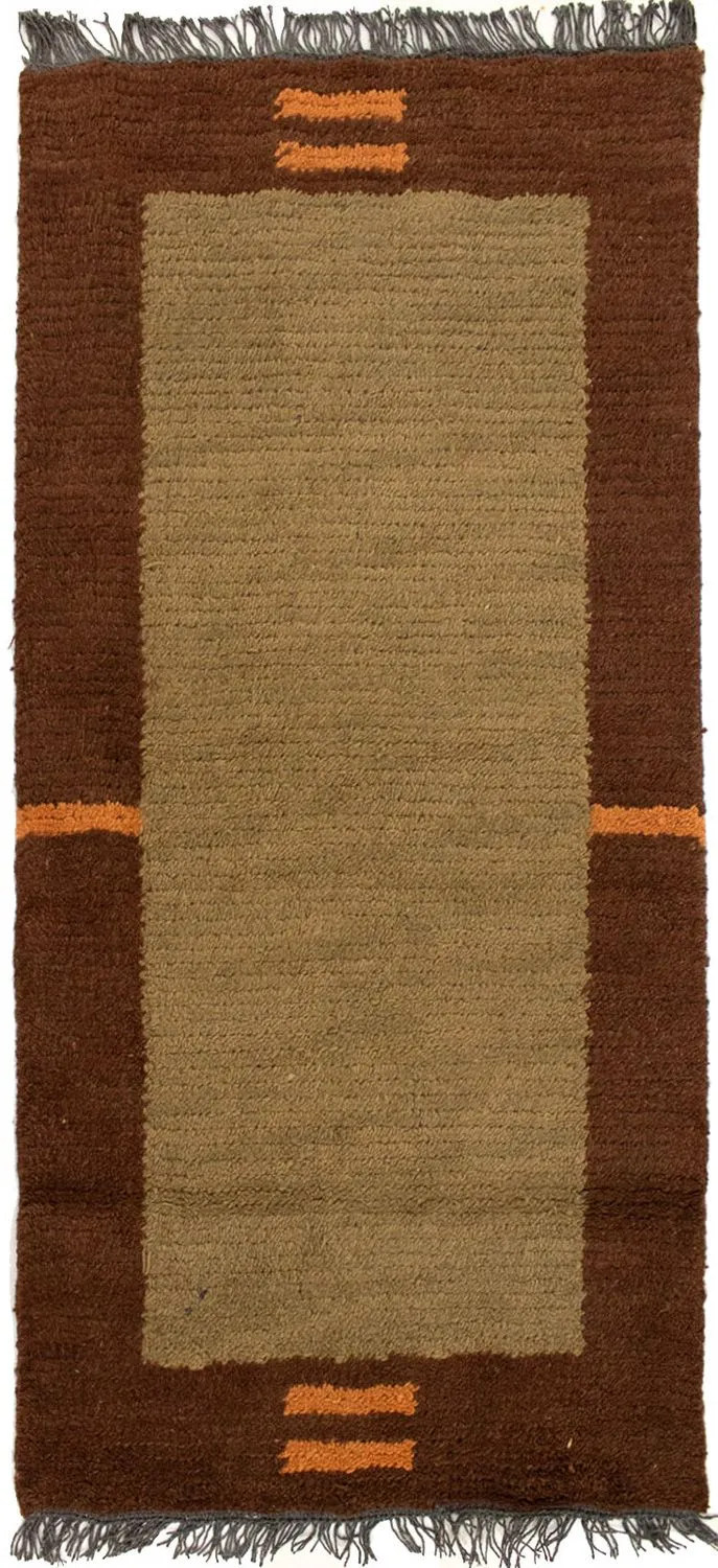 Nepal Teppich 70 x 140 cm - braun
