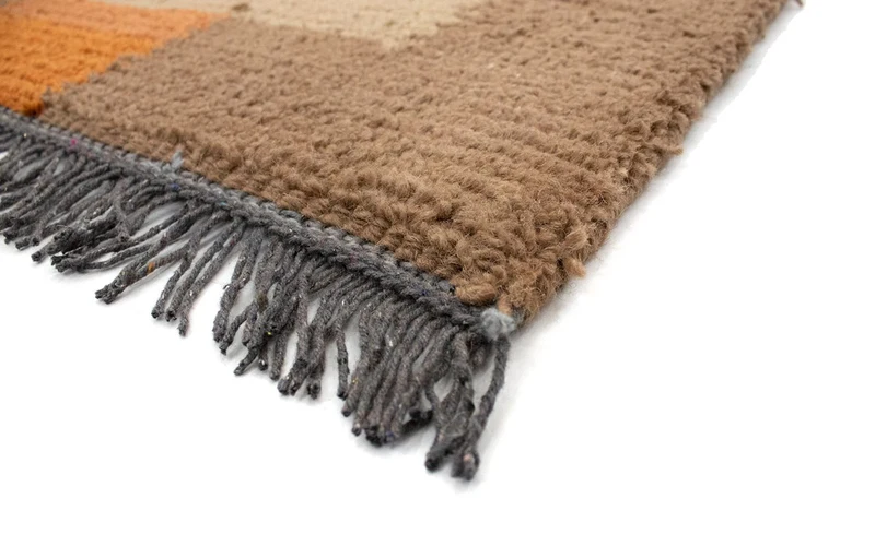 Nepal Teppich 70 x 140 cm - hellbraun