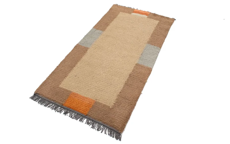 Nepal Teppich 70 x 140 cm - hellbraun