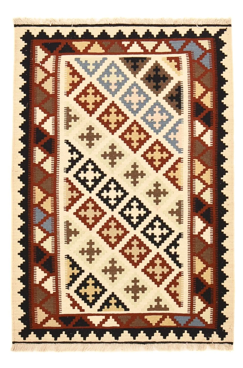 Kelim Fars Teppich 100x146cm - mehrfarbig