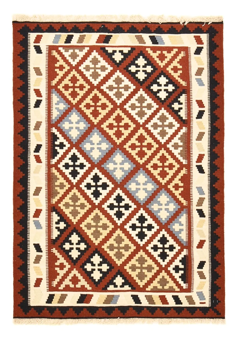 Kelim Fars Teppich 102x145cm - mehrfarbig
