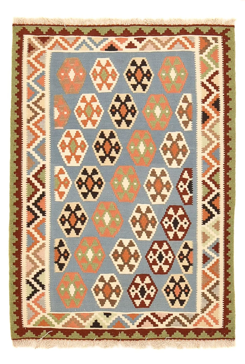 Kelim Fars Teppich 100x142cm - mehrfarbig