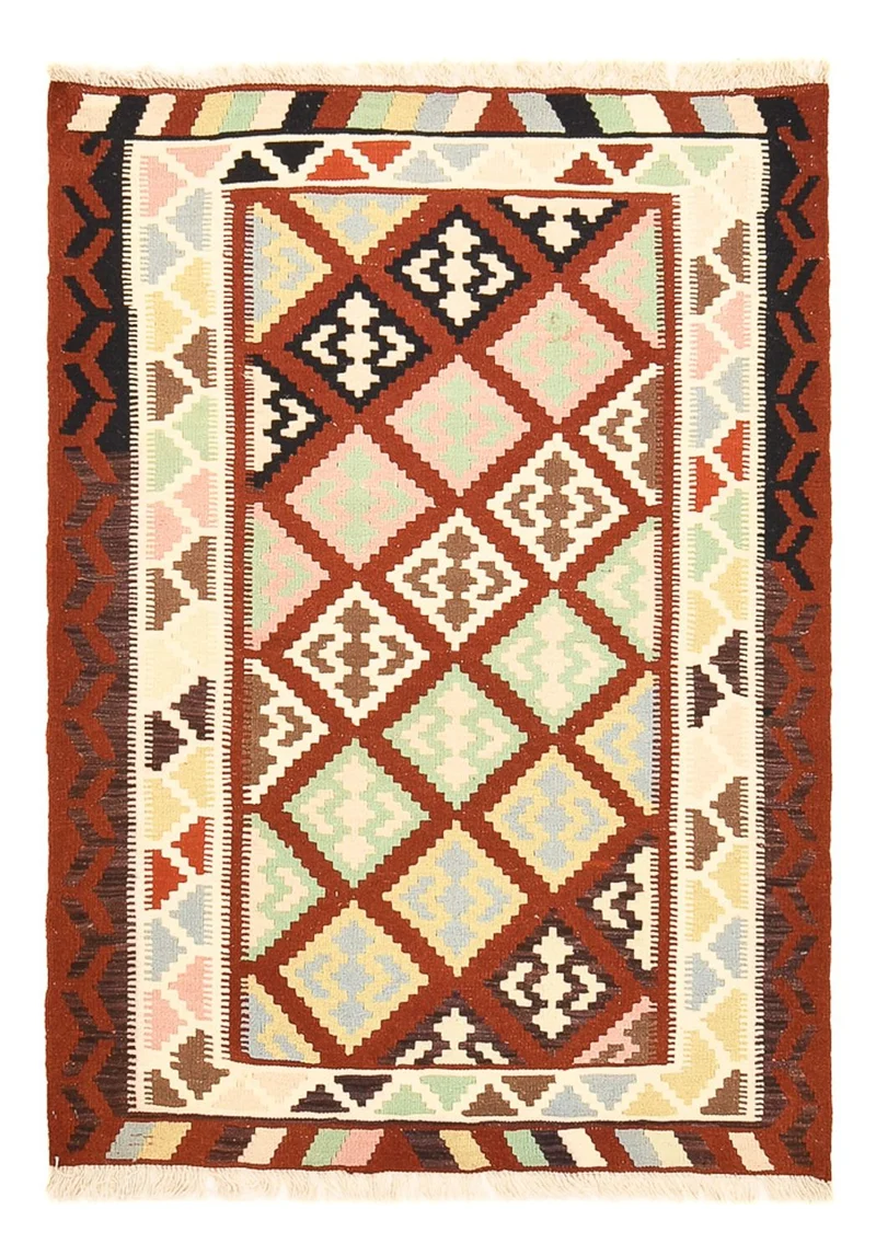 Kelim Fars Teppich 102x145cm - mehrfarbig