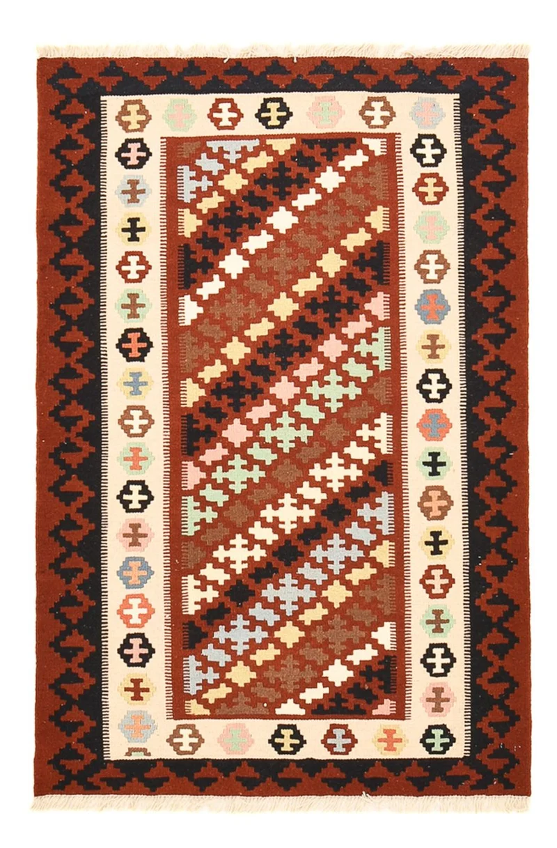 Kelim Fars Teppich 100x150cm - mehrfarbig