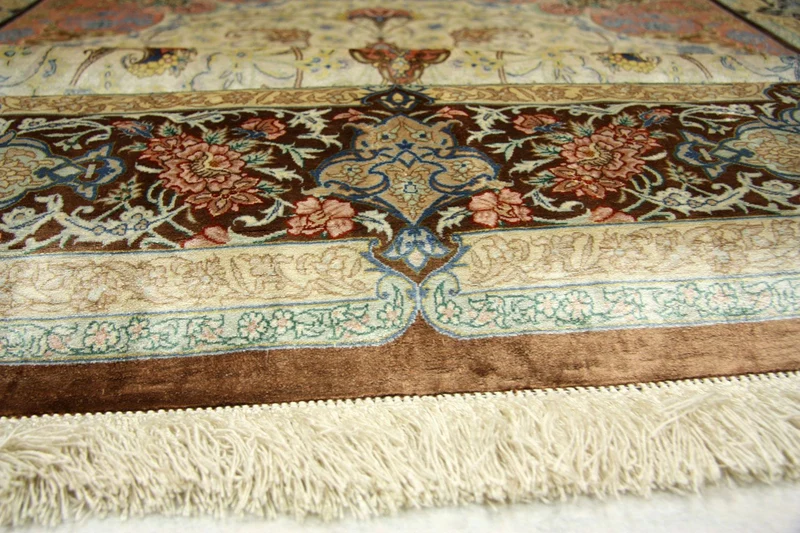 Seidenteppich - Ghom Seide - Premium 155 x 240 cm Teppich Wohnzimmer
