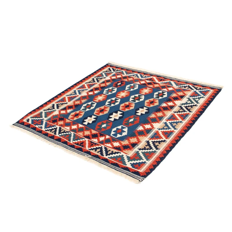 Kelim Fars Teppich 100x103cm - dunkelblau