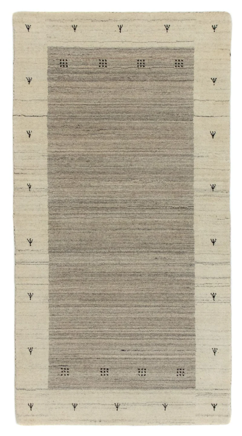 Loribaft Teppich Perser 70x140cm - Wollteppich - beige