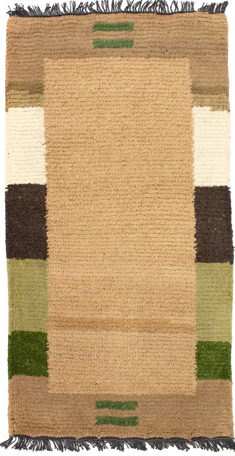 Nepal Teppich 70x140cm - Wollteppich - braun