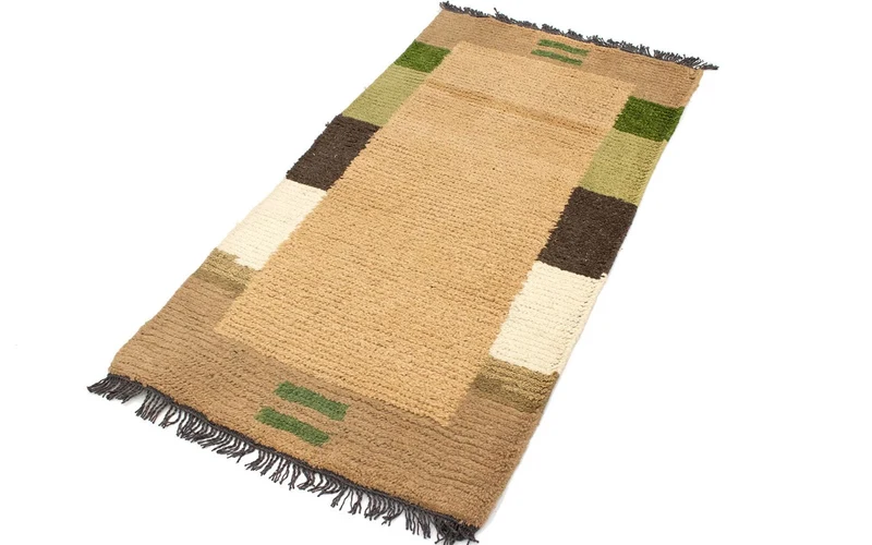 Nepal Teppich 70x140cm - Wollteppich - braun