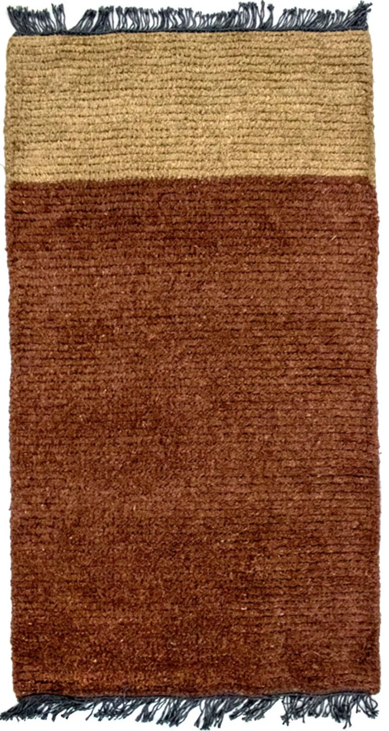 Nepal Teppich 70x140cm - Wollteppich - braun
