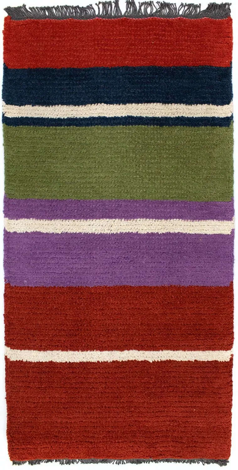 Nepal Teppich 70x140cm - Wollteppich - mehrfarbig