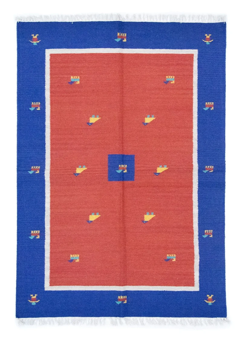 Kelim Modern Teppich 140x200cm - rot