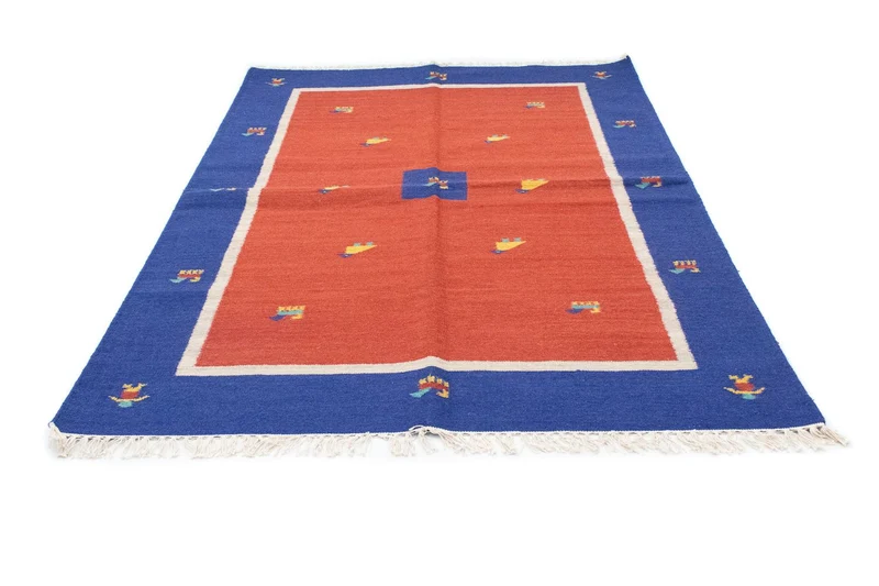 Kelim Modern Teppich 140x200cm - rot