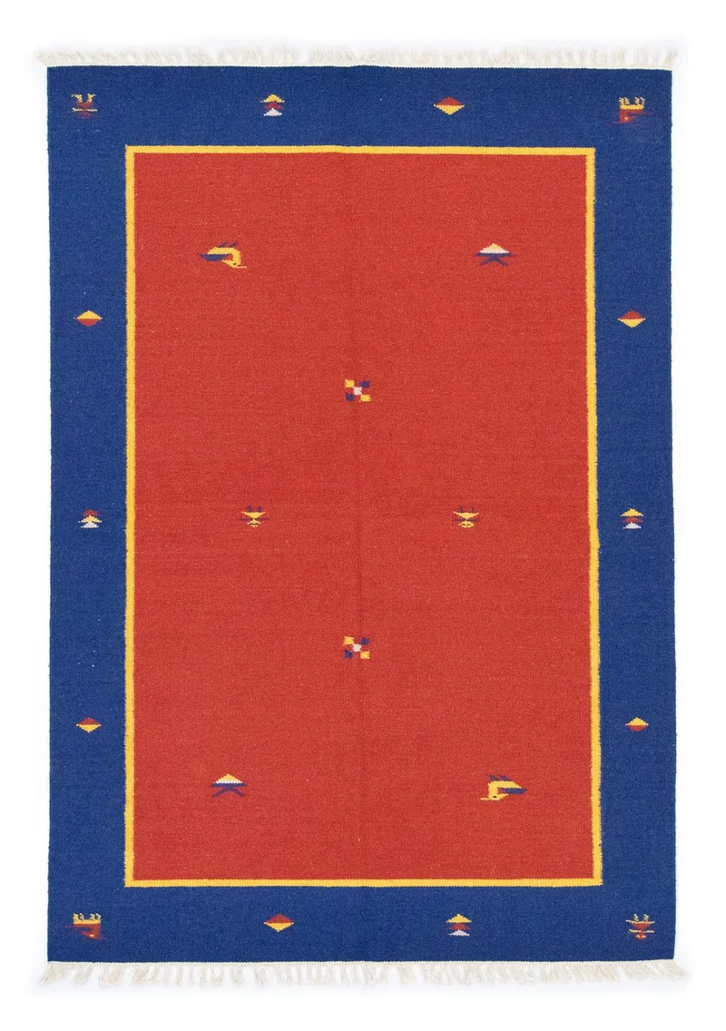 Kelim Modern Teppich 140x200cm - rot