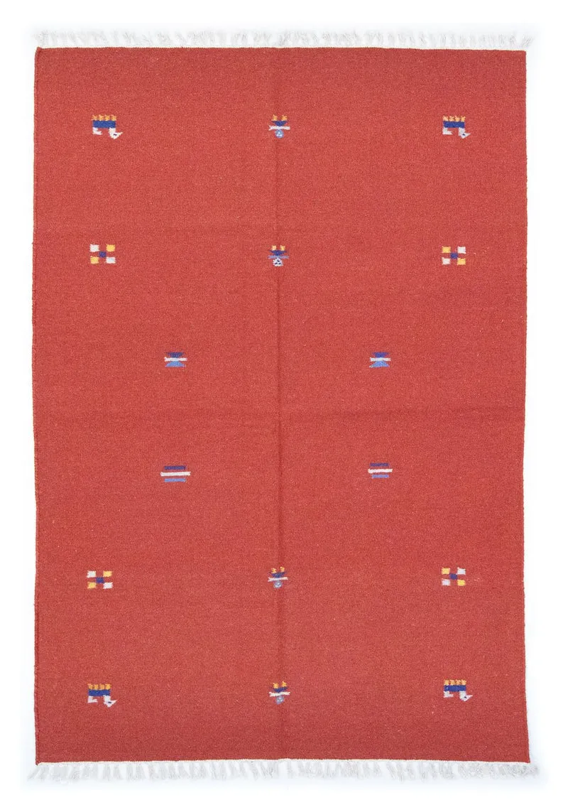 Kelim Modern Teppich 140x200cm - rot