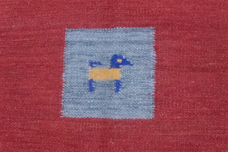 Kelim Modern Teppich 140x200cm - rot