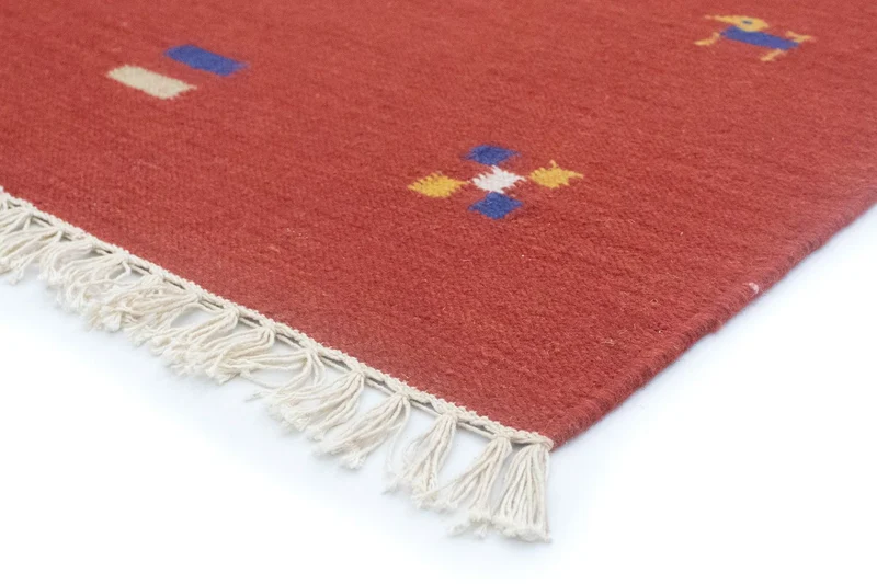 Kelim Modern Teppich 140x200cm - rot