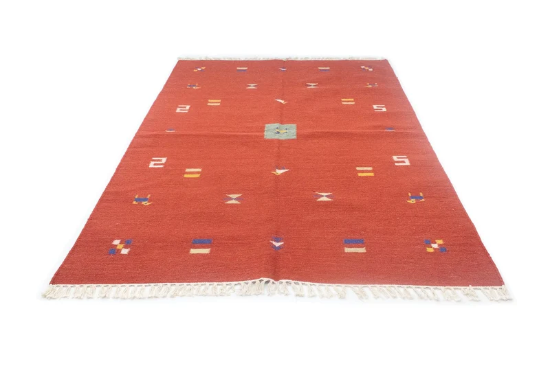 Kelim Modern Teppich 140x200cm - rot