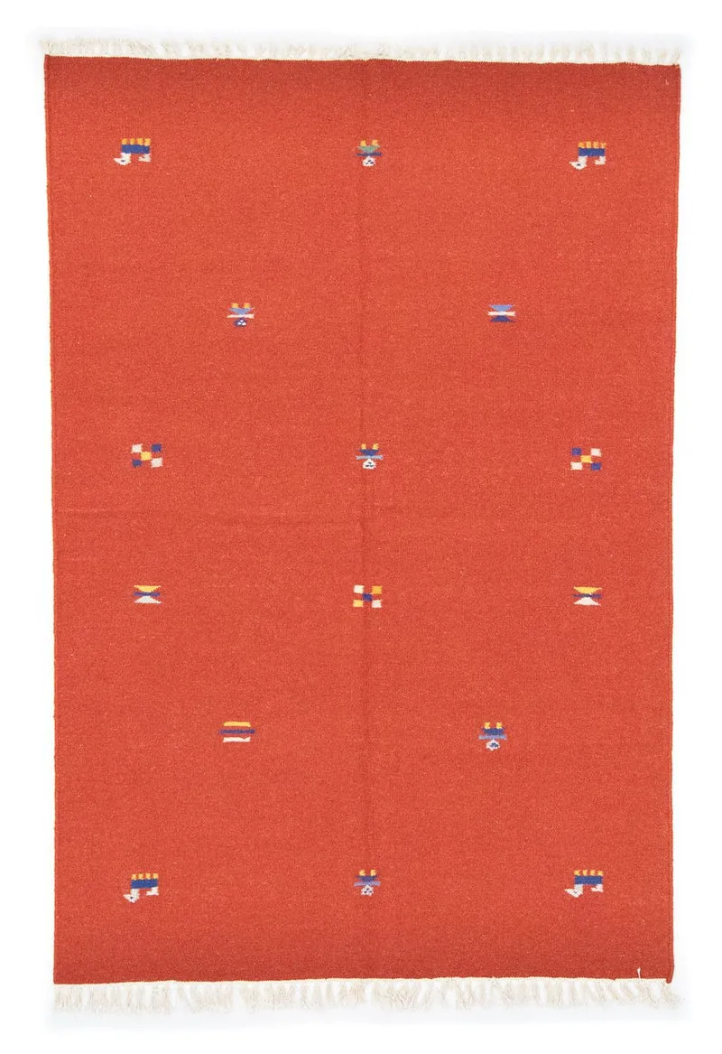 Kelim Modern Teppich 140x200cm - orange