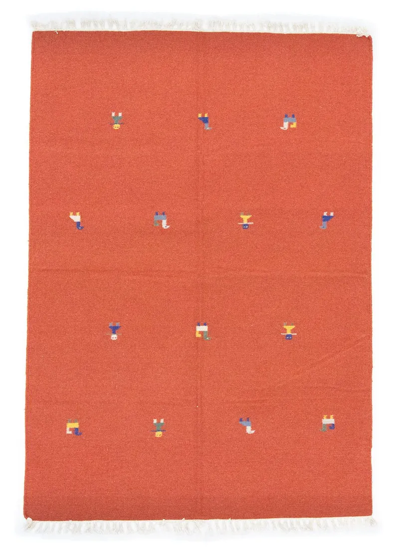 Kelim Modern Teppich 140x200cm - orange