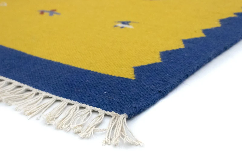 Kelim Modern Teppich 120x180cm - gelb