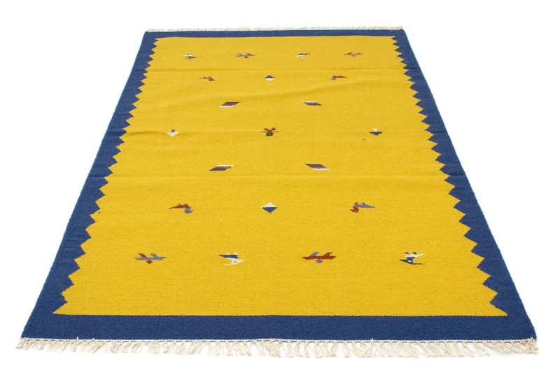 Kelim Modern Teppich 120x180cm - gelb