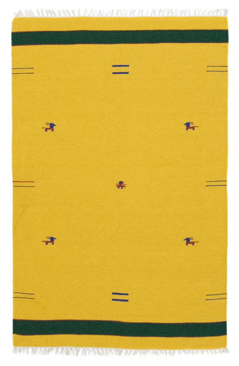 Kelim Modern Teppich 120x180cm - gelb