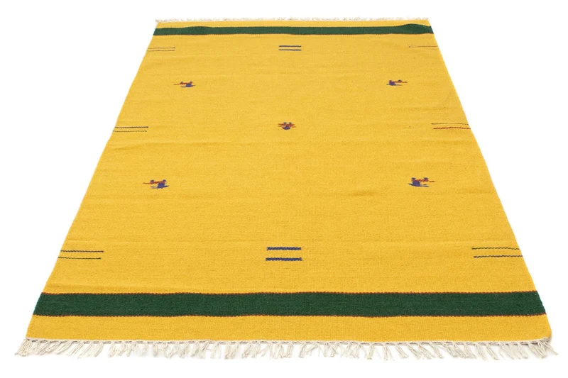 Kelim Modern Teppich 120x180cm - gelb