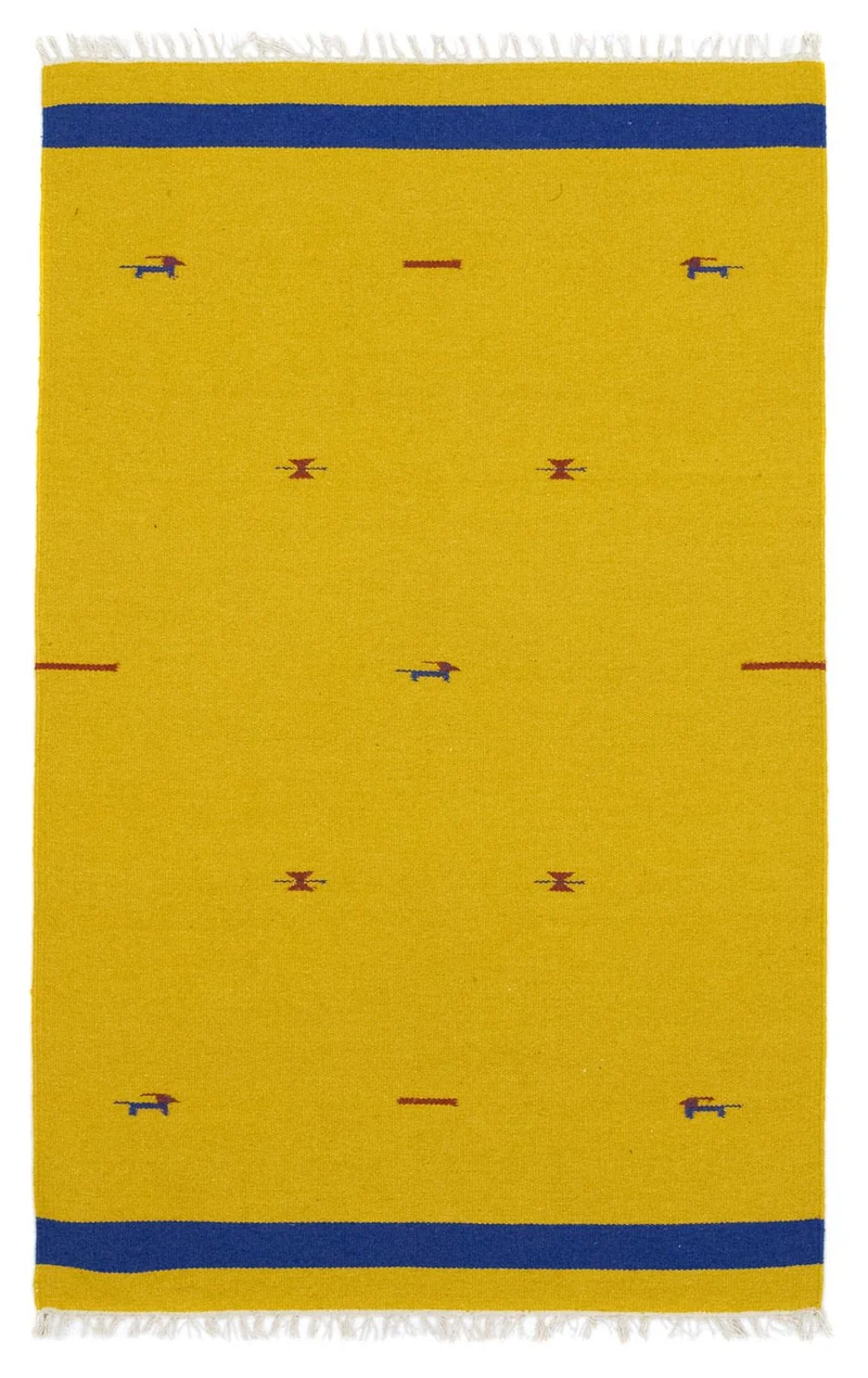 Kelim Modern Teppich 120x180cm - gelb