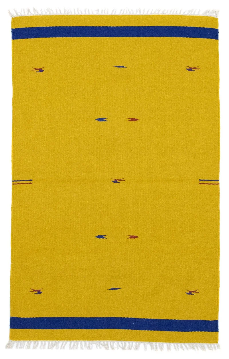 Kelim Modern Teppich 120x180cm - gelb